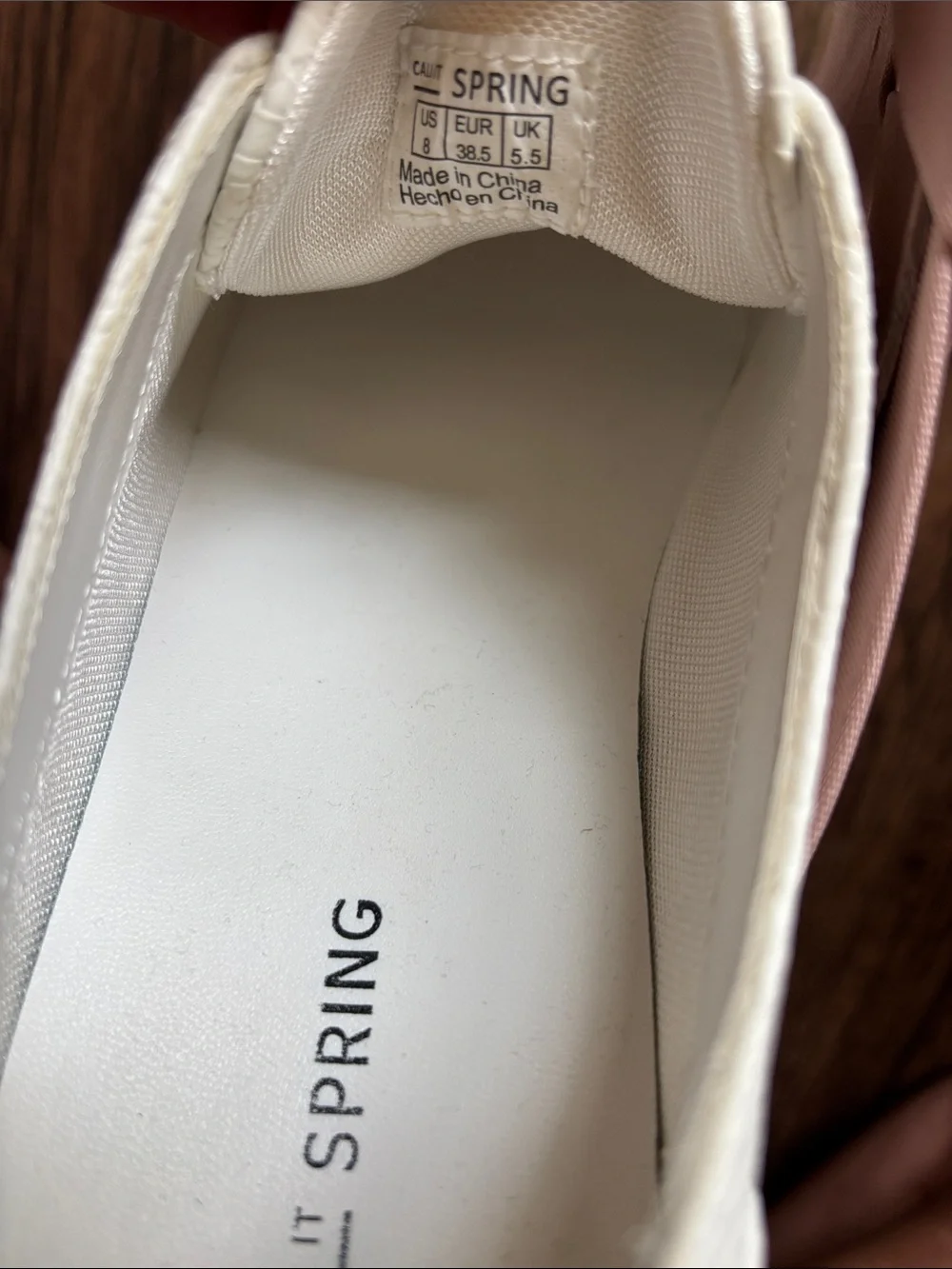 Call It Spring Platform Sneakers White Snakeskin Blush Pink Elastic Cross Strap